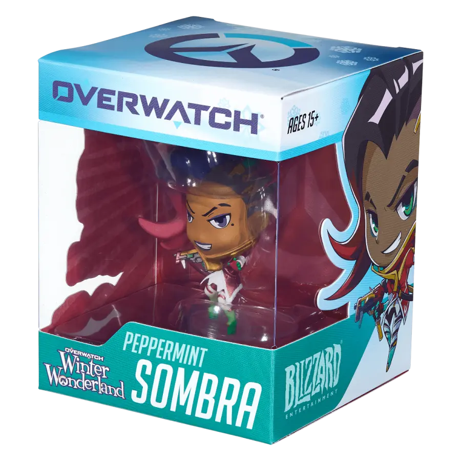 Leker | Figurki - OVERWATCH UROCZA, ALE ŚMIERTELNA ŚWIĄTECZNA FIGURKA SOMBRA Z MIĘTY PIEPRZOWEJ