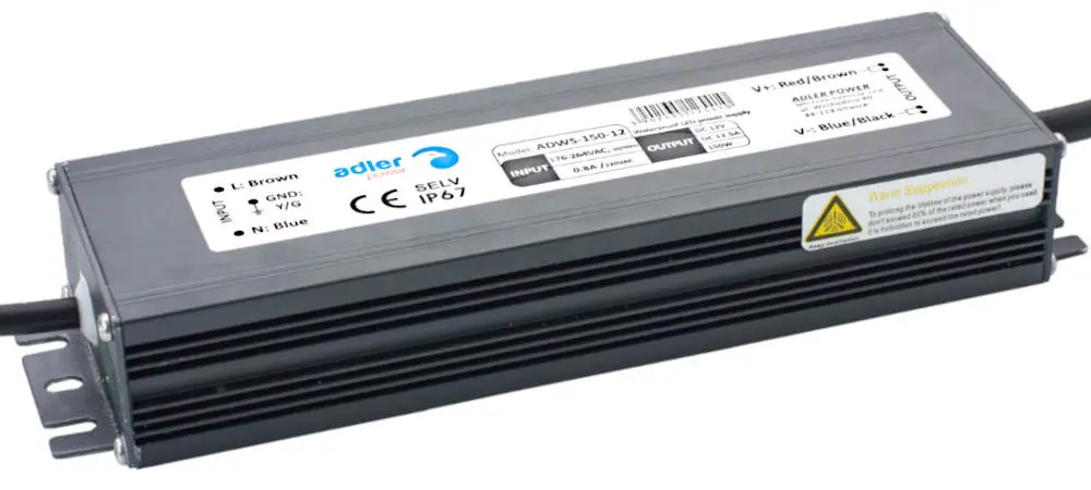 Belysning | Belysningsarmaturer - Zasilacz LED z płaskim panelem IP67 12V 150W 12.5A ADLER