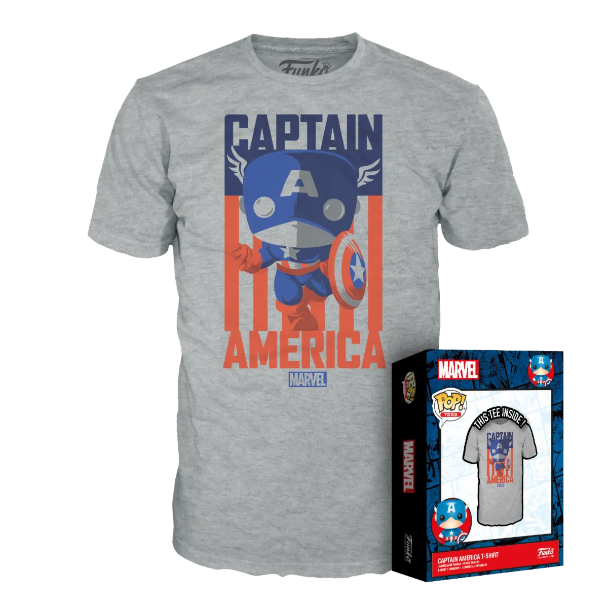 Leker | Figurki - FUNKO POP TEE: MARVEL - CAPTAIN AMERICA