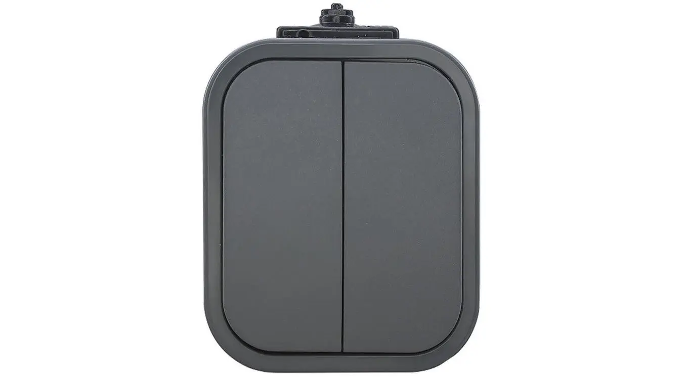 Electronică | Ștecher, prize, adaptoare - B2 Conector dublu montat pe suprafață 10A 250V suport lumânare IP54 gri 00060278