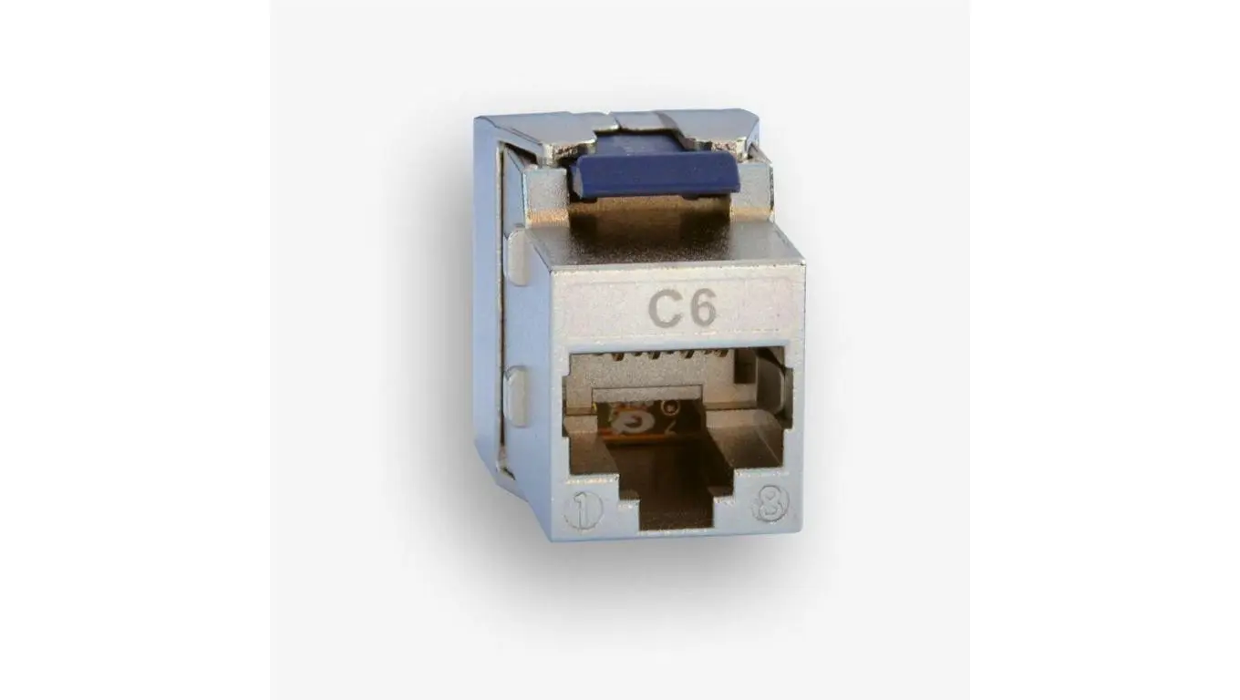 Elektronik | Stik, stikkontakter, adaptere - GNIAZDO RJ45 STP kat. 6 keystone niebieski (beznarzędziowy) slim EM/SQKSS-C6