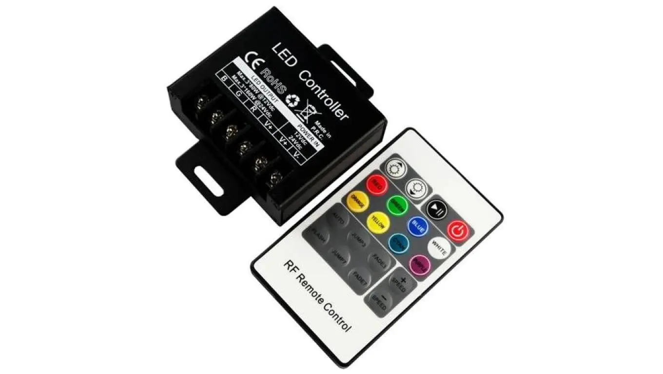 Valgustus | Valgustid - Kontroler sterownik RGB RF 20 key 240W 12/24VDC czarny radiowy 433.92MHz