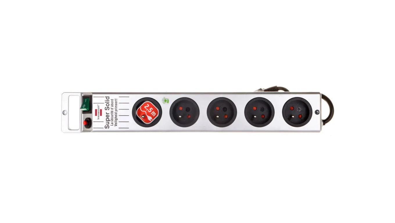 Accessories and power supply | Power strips - Power strip Super-Solid Line 2,5m 5 sockets silver H05VV-F 3G1,5 1153344115