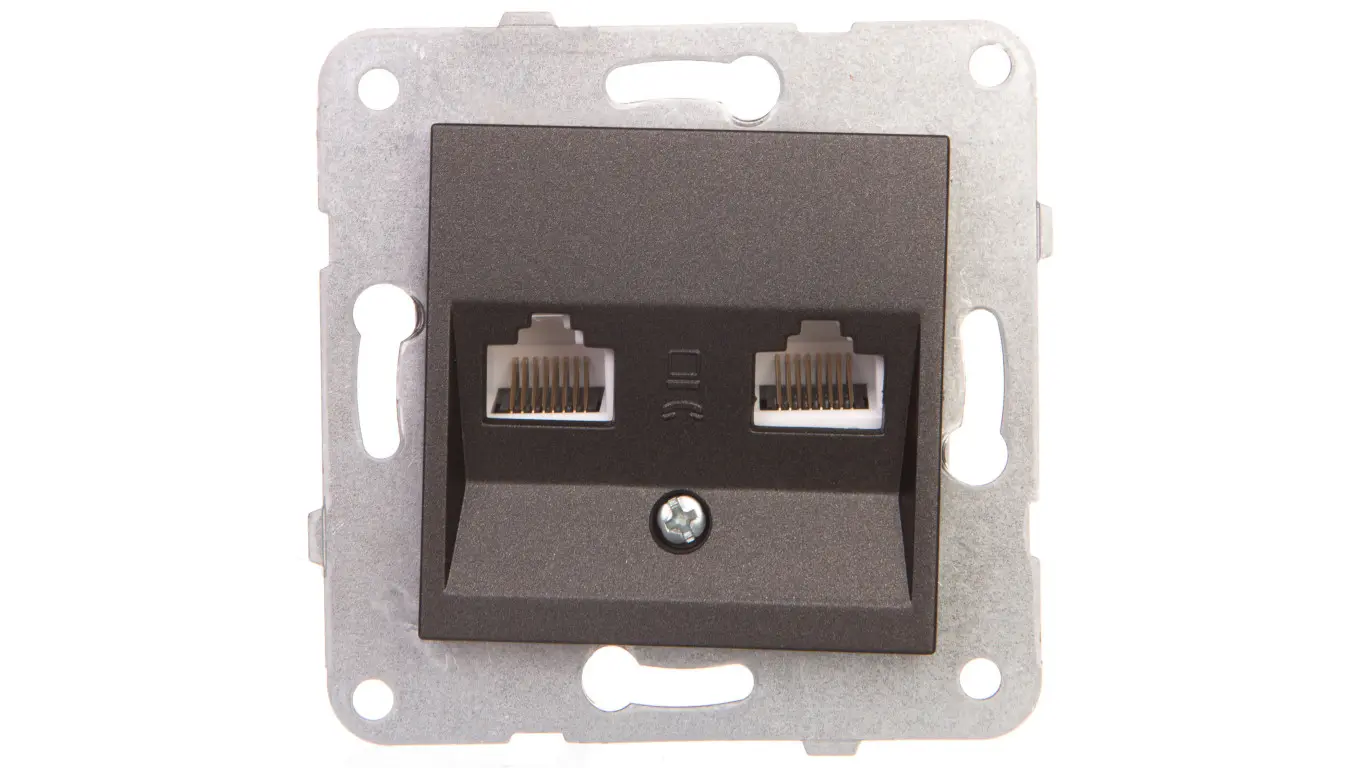 Elektronik | Stik, stikkontakter, adaptere - NOVELLA gniazdo 2xRJ45 komputerowe KAT. 5e czarne 92105534M