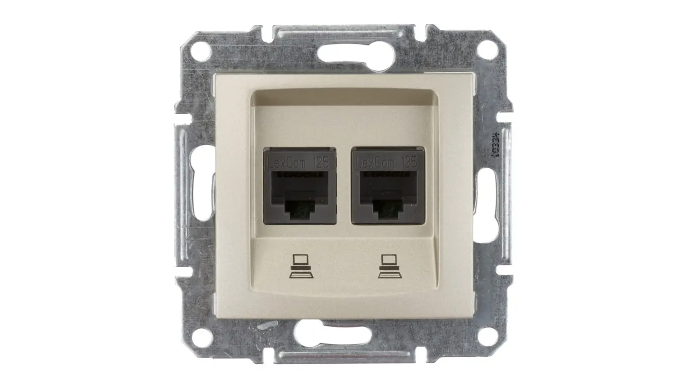 Elektronika | Vtiči, vtičnice, adapterji - Gniazdo komputerowe Sedna Podwójne RJ45 Cat.5e UTP Satin SDN4400168