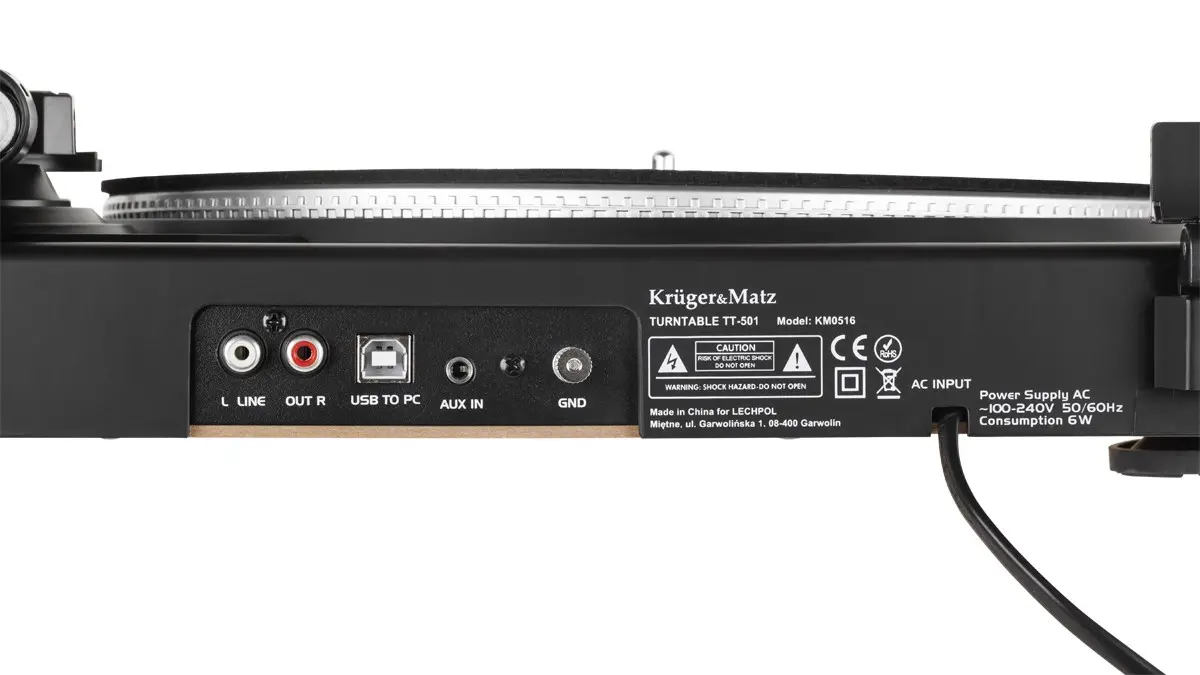Audio & HI-FI | Levysoittimet - Krüger&Matz TT-501 Gramofon z napędem pasowym Czarny