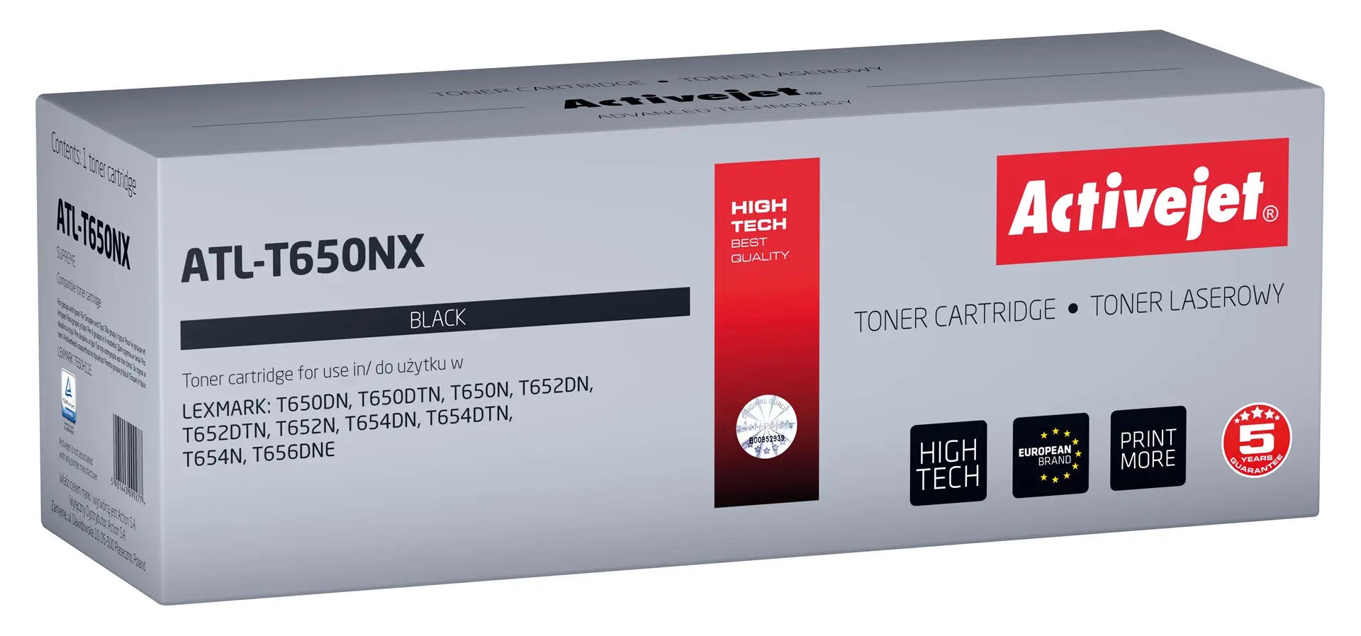 Toner Cartridges + Activejet + ATL-T650NX