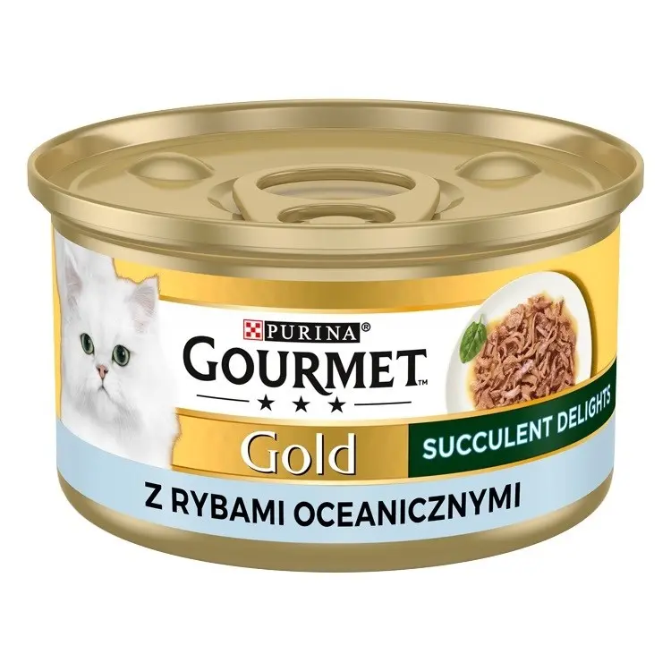 Mačke | Mokra hrana za mačke - PURINA Gourmet Gold Succulent Delights Ryba oceaniczna - mokra karma dla kota - 85 g