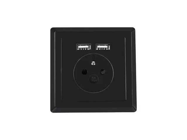 Ștecher, prize, adaptoare + Lanberg + AC-WS01-USB2-E-B