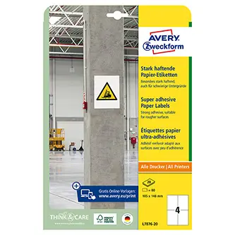 Stampanti per etichette - materiali di consumo + Avery Zweckform + L7876-20
