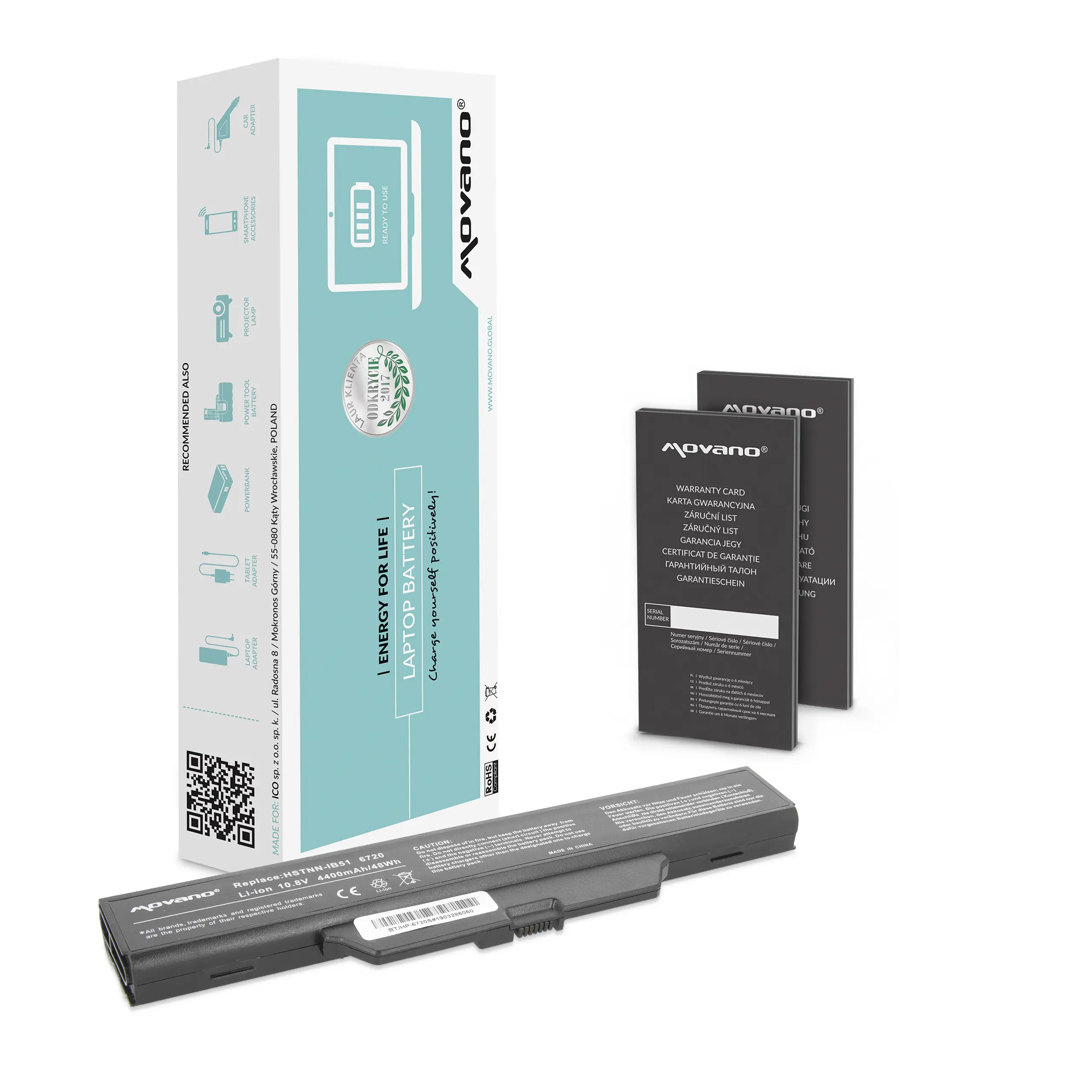 Laptop-Batterien + Movano + BT/HP-6720S