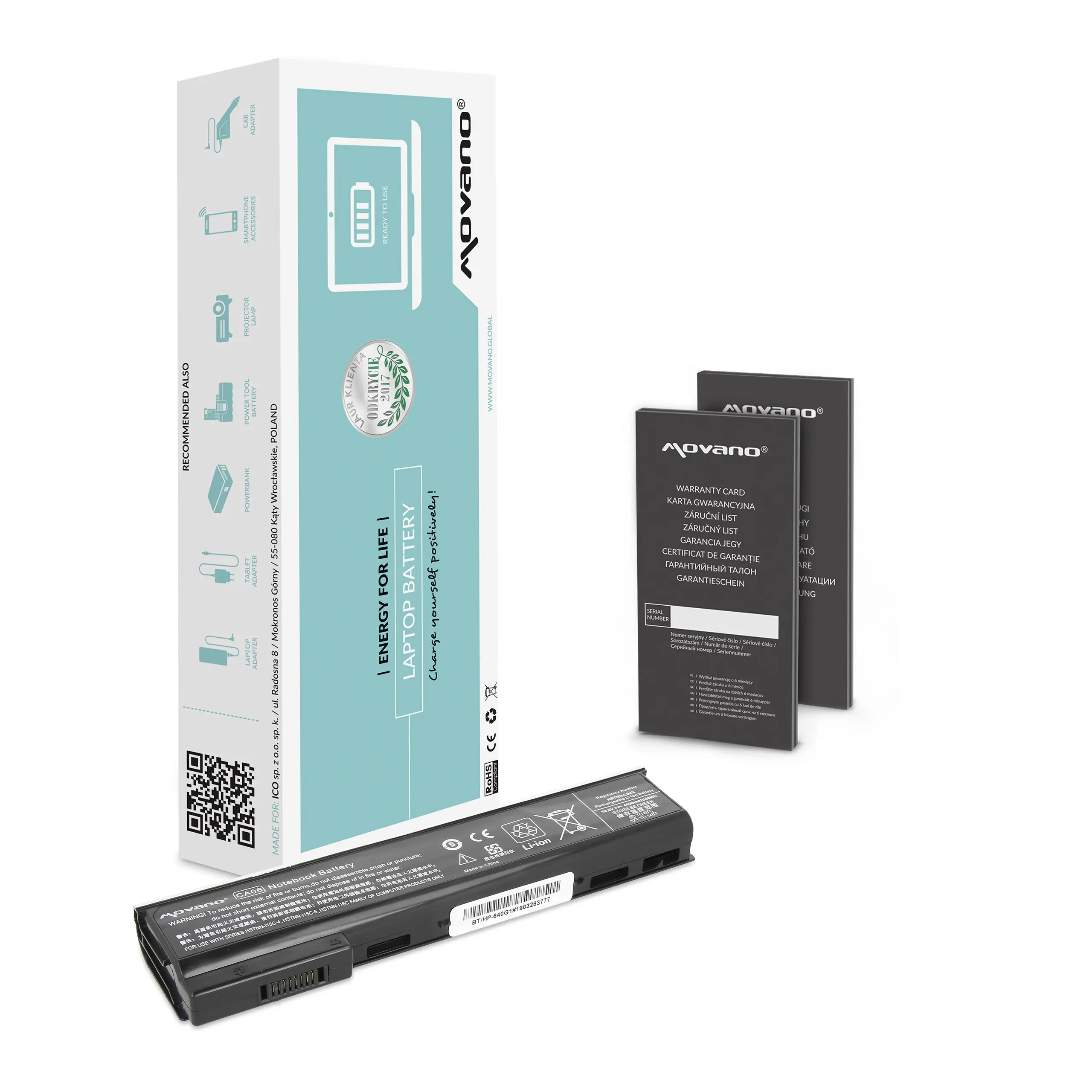 Laptop-Batterien + Movano + BT/HP-640G1