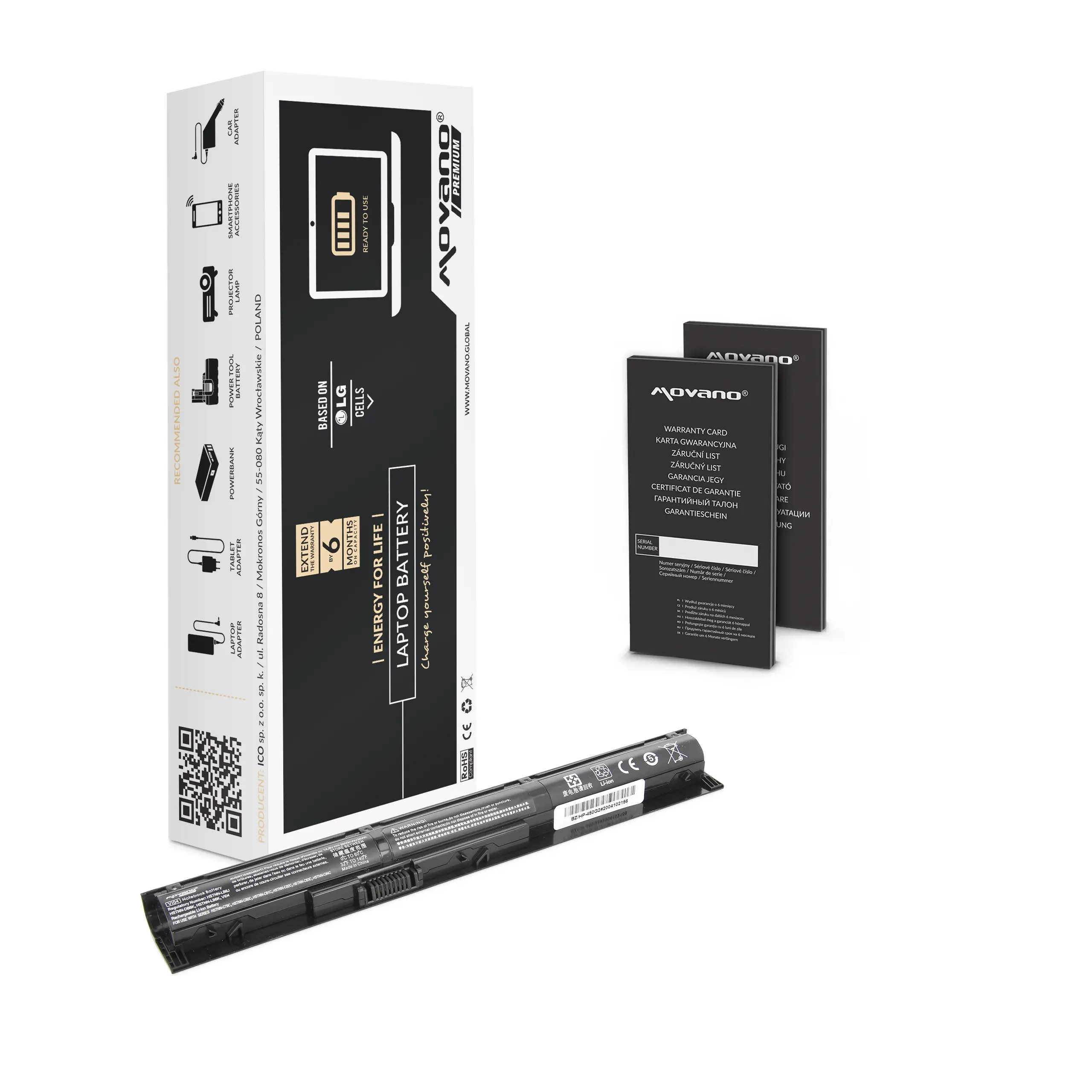 Laptop-Batterien + Movano + BZ/HP-450G2