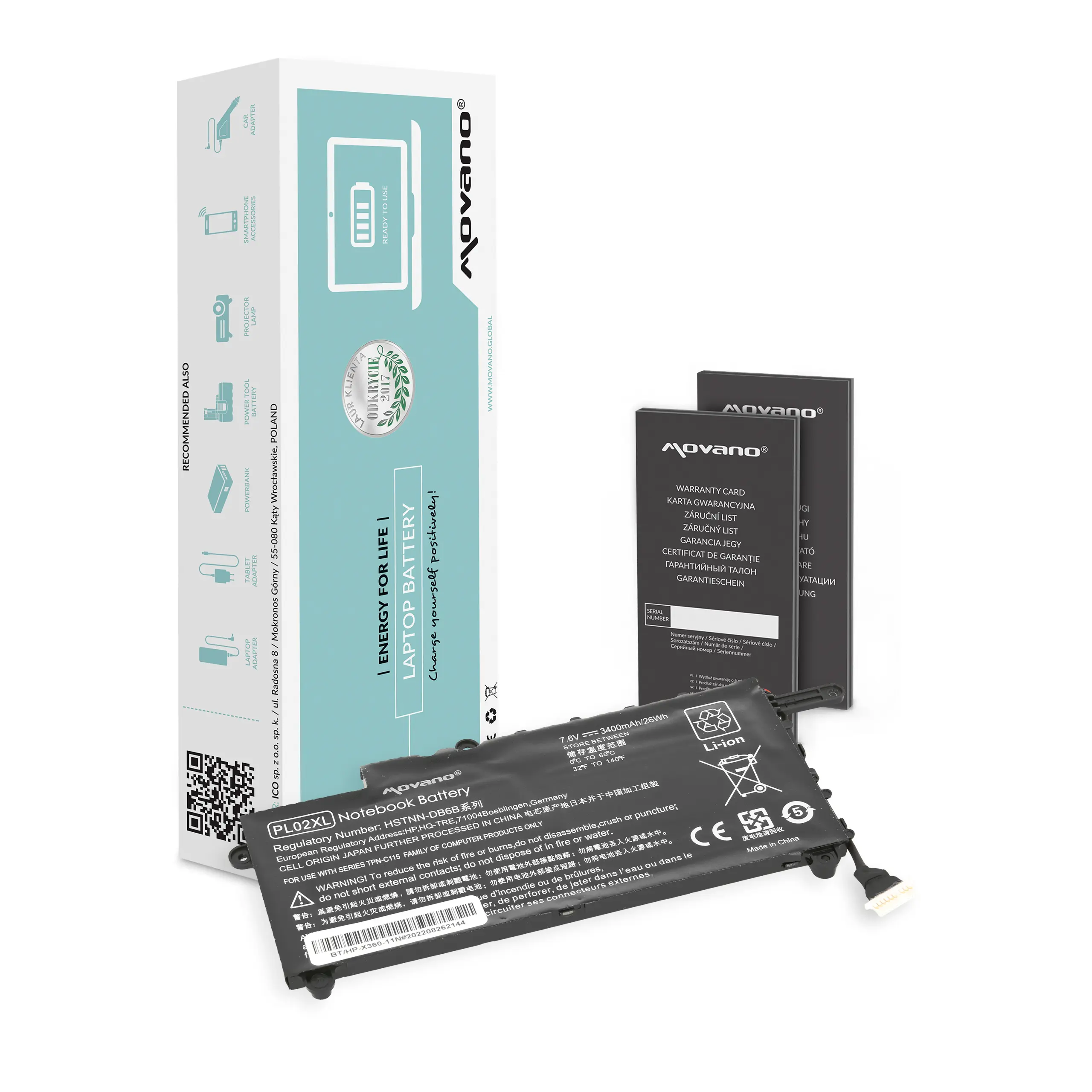 Batterier til bærbare datamaskiner + Movano + BT/HP-X360-11N