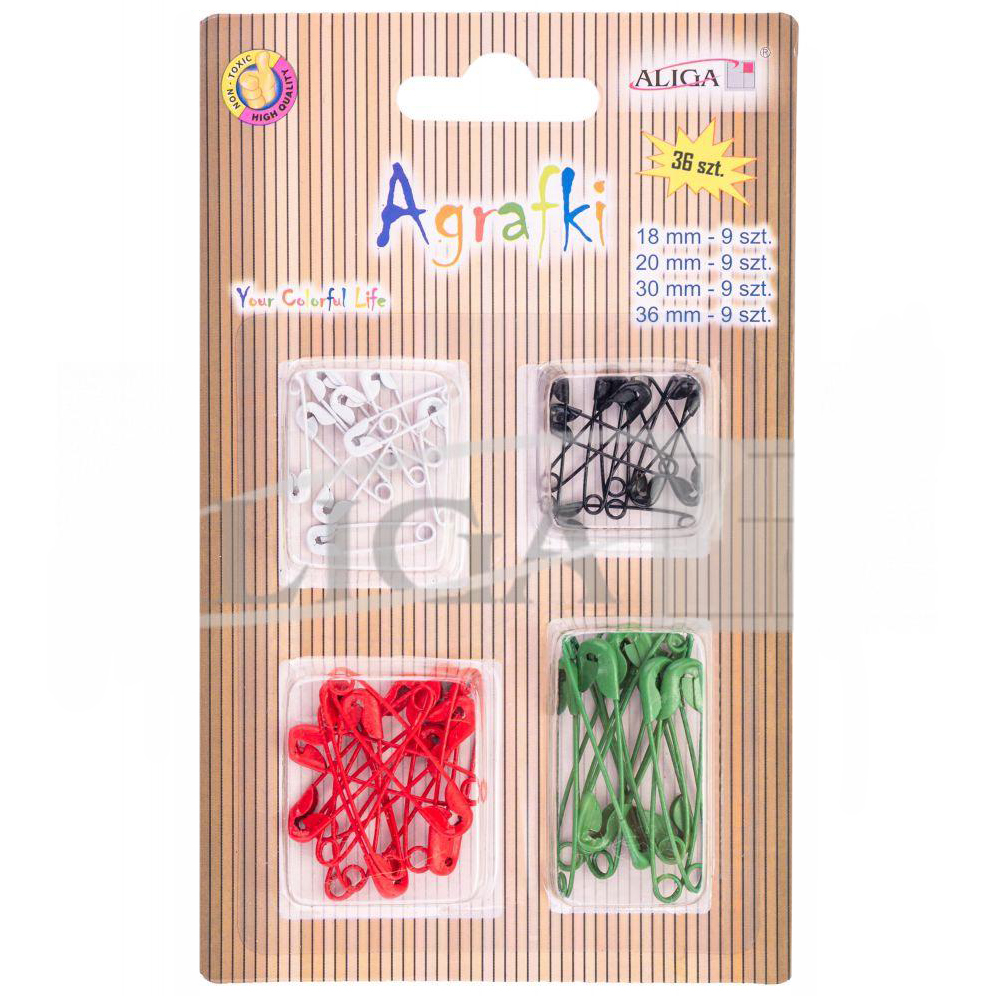 Koolitarbed | DIY tarvikud - Agrafki mix kolorów i wielkości 36szt