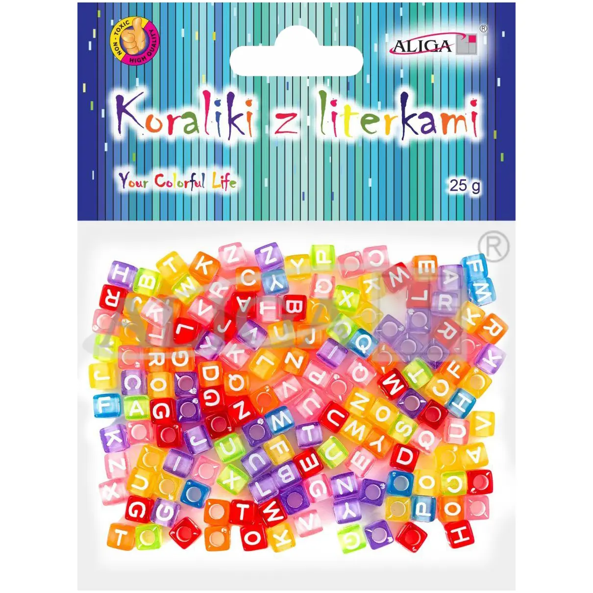 Koolitarbed | DIY tarvikud - Koraliki plastikowe z literkami 6x6mm 25g