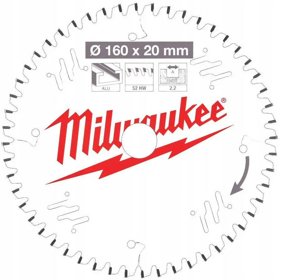 Outils | Outils de coupe et d'usinage - MILWAUKEE CIRCULAR SAW 160x20x2.2x52z TF ALUMINUM