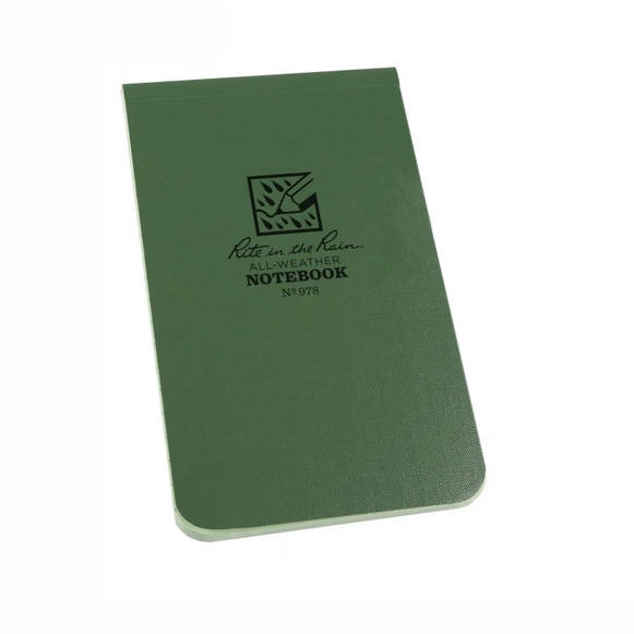 Office Accessories | Calendars - Rite in the Rain - Waterproof Notebook - 3 1/4x5 1/4 - 978 - Olive