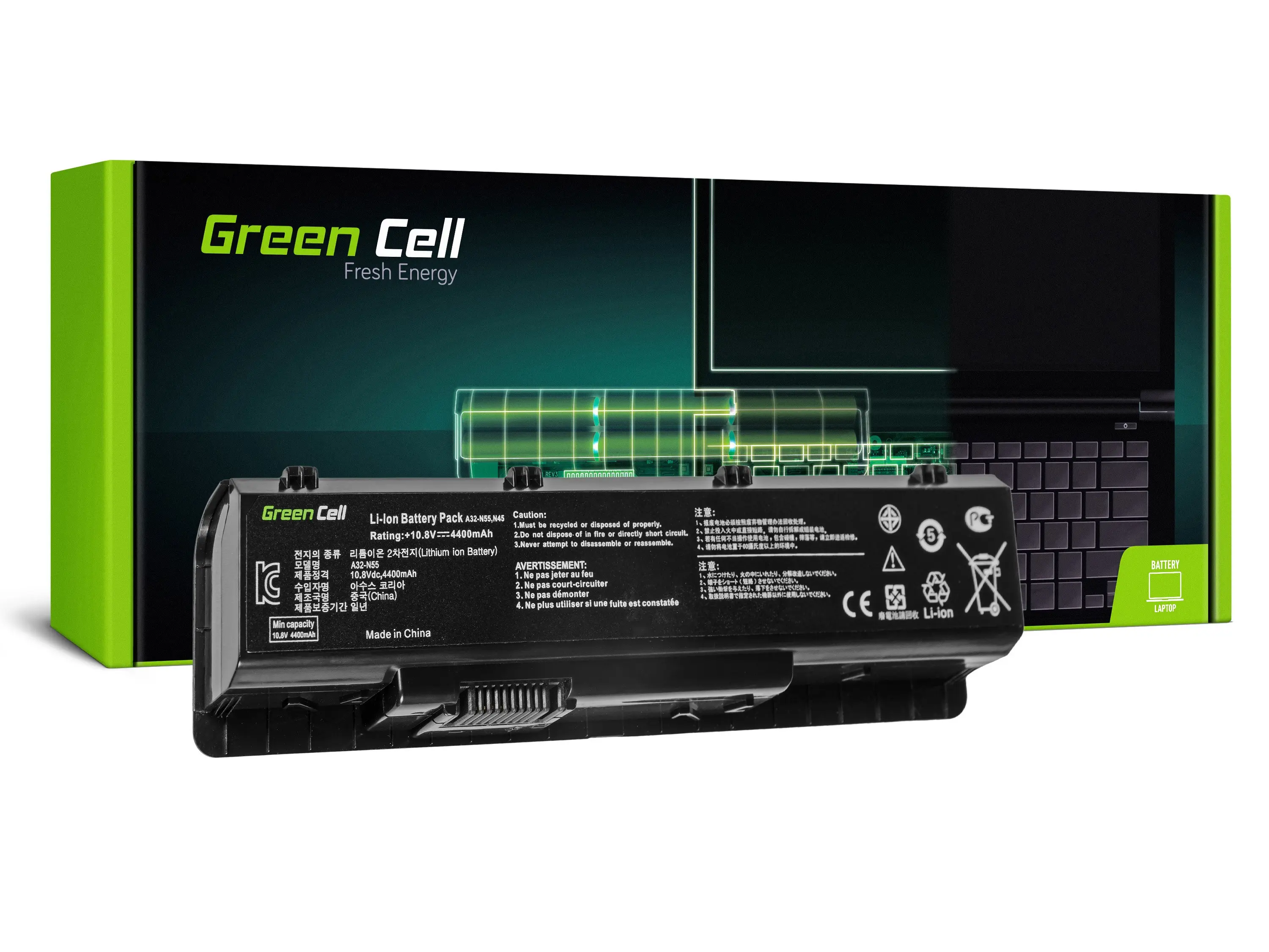 Batterier til bærbare datamaskiner + GREENCELL + AS42