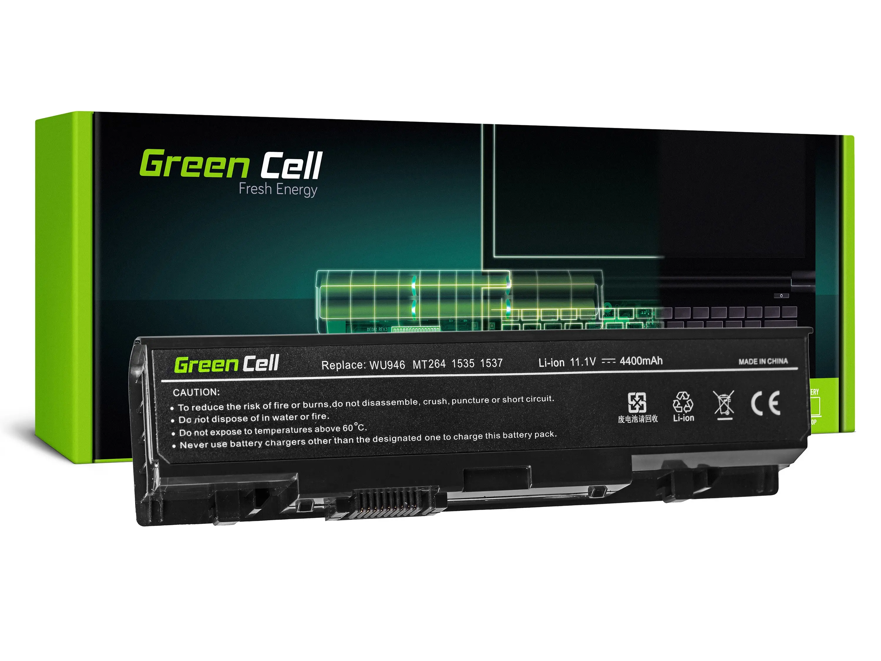 Batterier til bærbare datamaskiner + GREENCELL + DE07