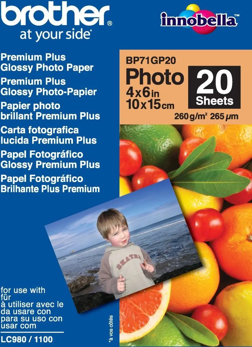 Photographisches Papier + Brother + BP71GP20