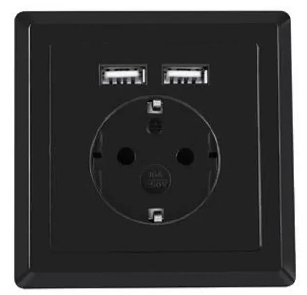 Plugger, stikkontakter, adaptere + Lanberg + AC-WS01-USB2-F-B