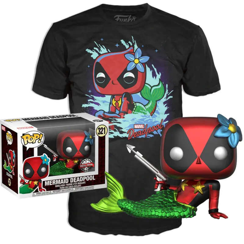 Rotaļlietas | Figurki - Komplet figurek POP & Tee Marvel Deadpool Mermaid Exclusive