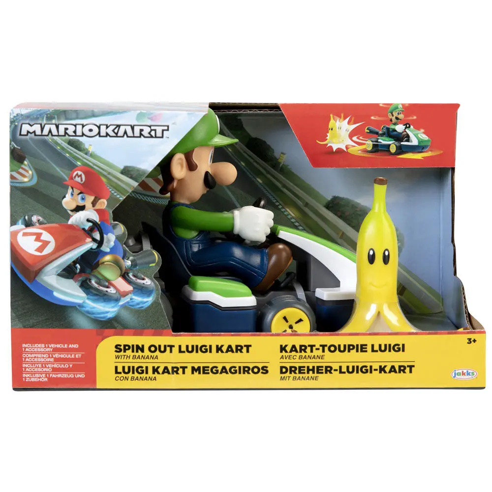 Lelut | Autot ja ajoneuvot - Mario Kart spinout Luigi Kart figure 6cm
