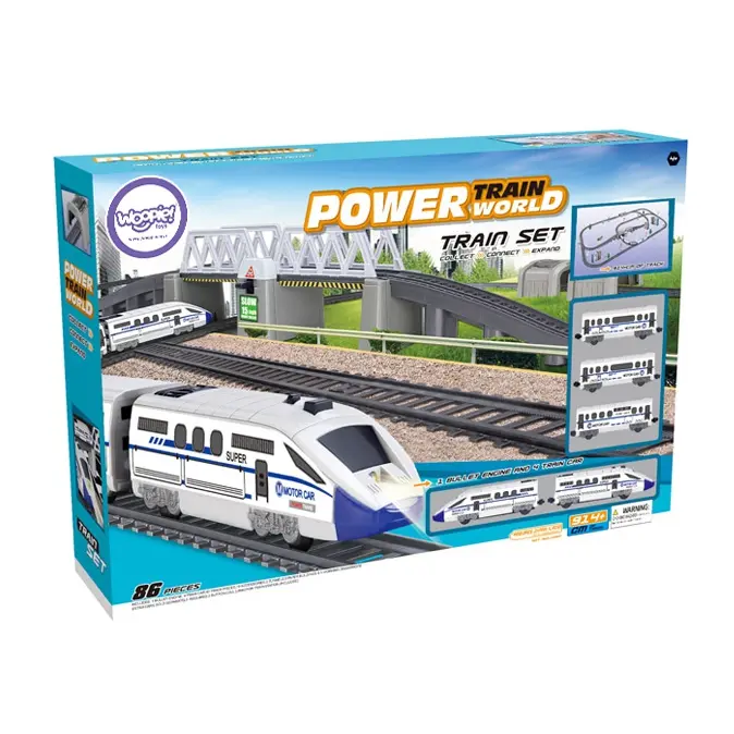 Giocattoli | Treni e binari - WOOPIE Kolejka Elektryczna Ogromny 914 cm Tor Most Tunel 86 el.