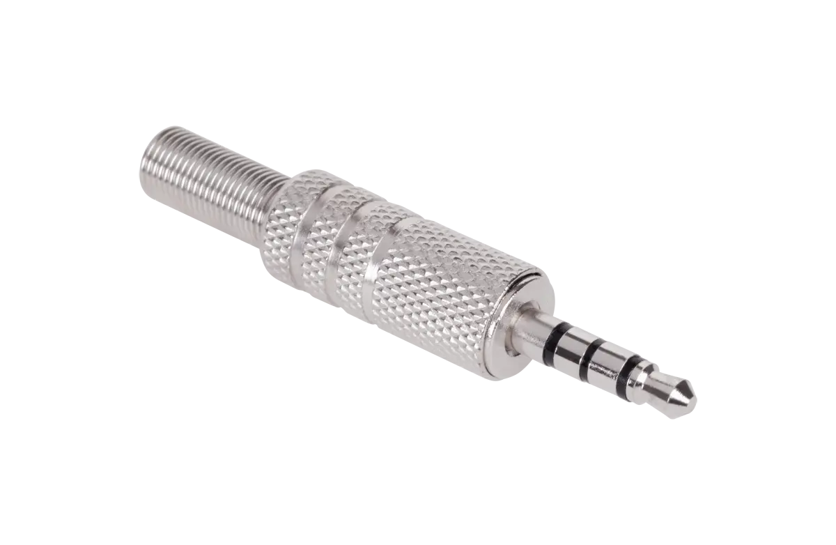 Elektronik | Stik, stikkontakter, adaptere - Wtyk Audio AUX mini Jack 3,5mm (m) 4-polowy lutowany na kabel metalowy